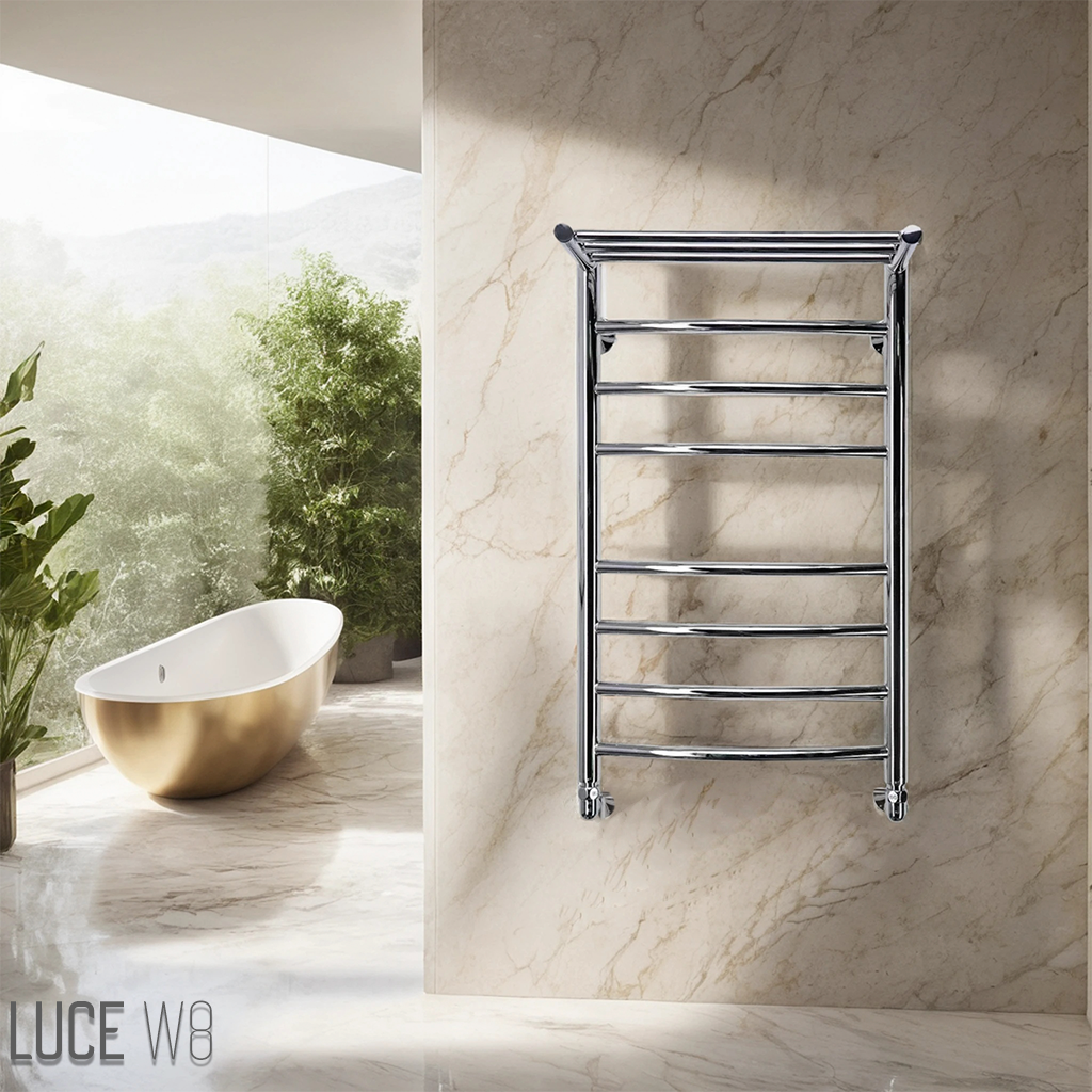 Полотенцесушитель водяной Comfysan Noumi W-8 80/50 с полкой, хром