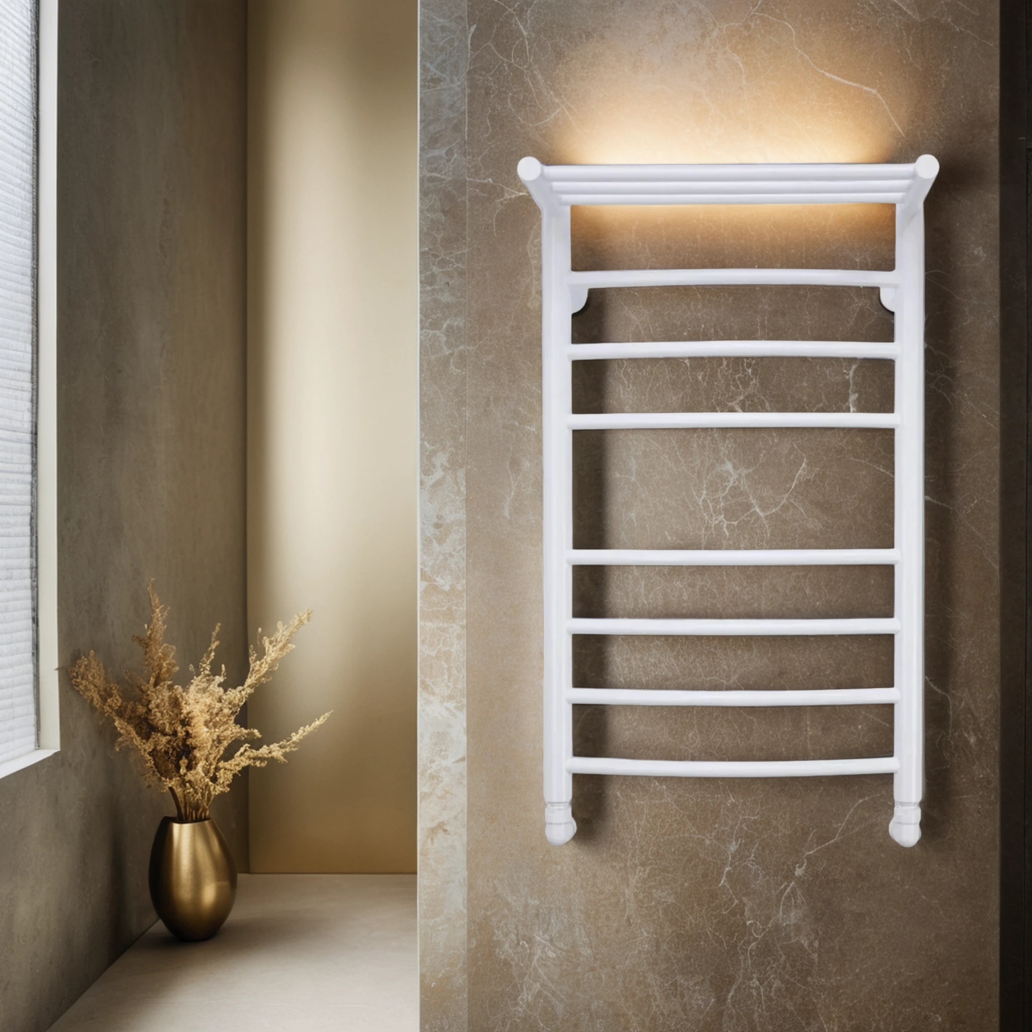 Полотенцесушитель водяной Comfysan Luce W-8 80/40 с полкой, белый