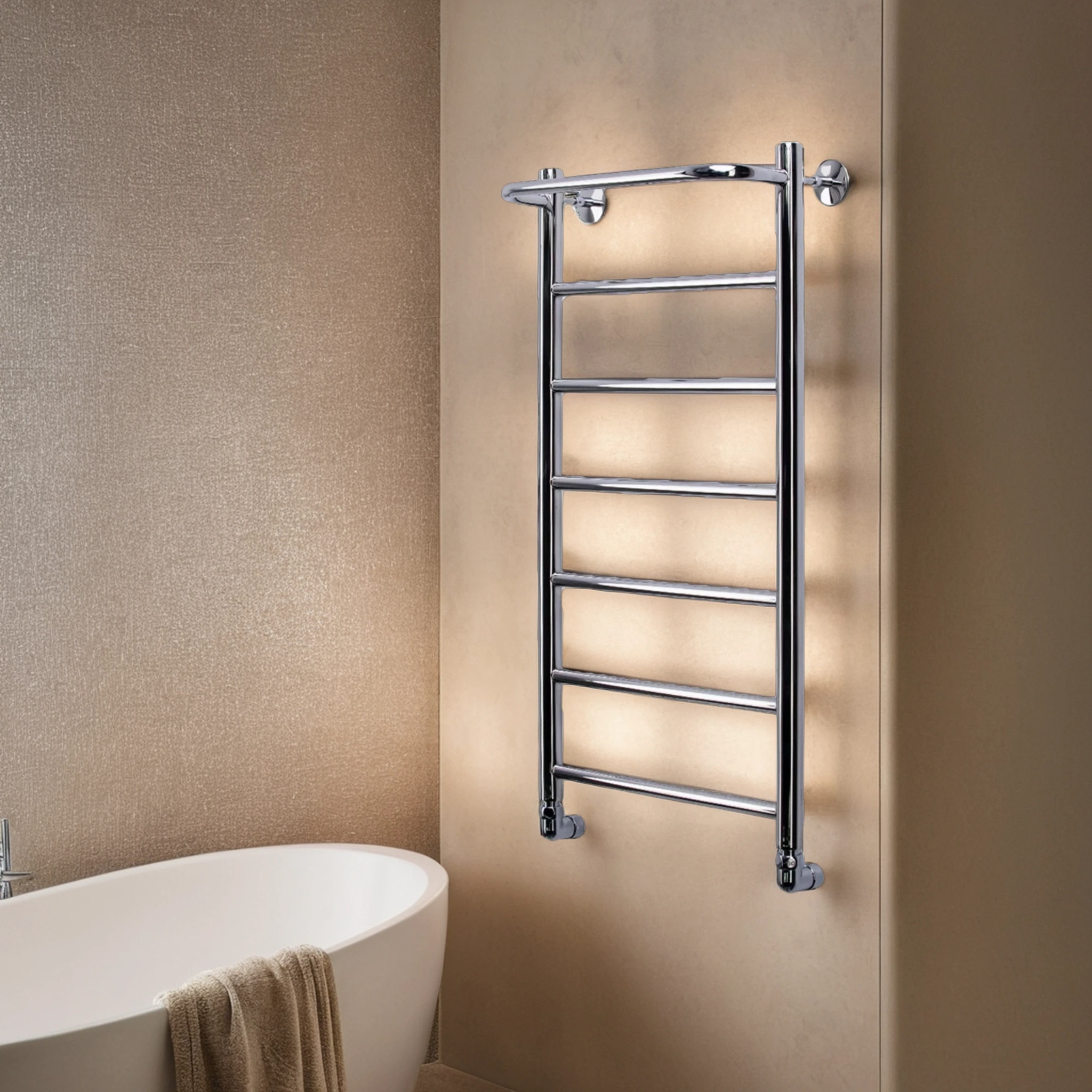 Полотенцесушитель водяной Comfysan Capri W-8 80/40 с полкой, хром