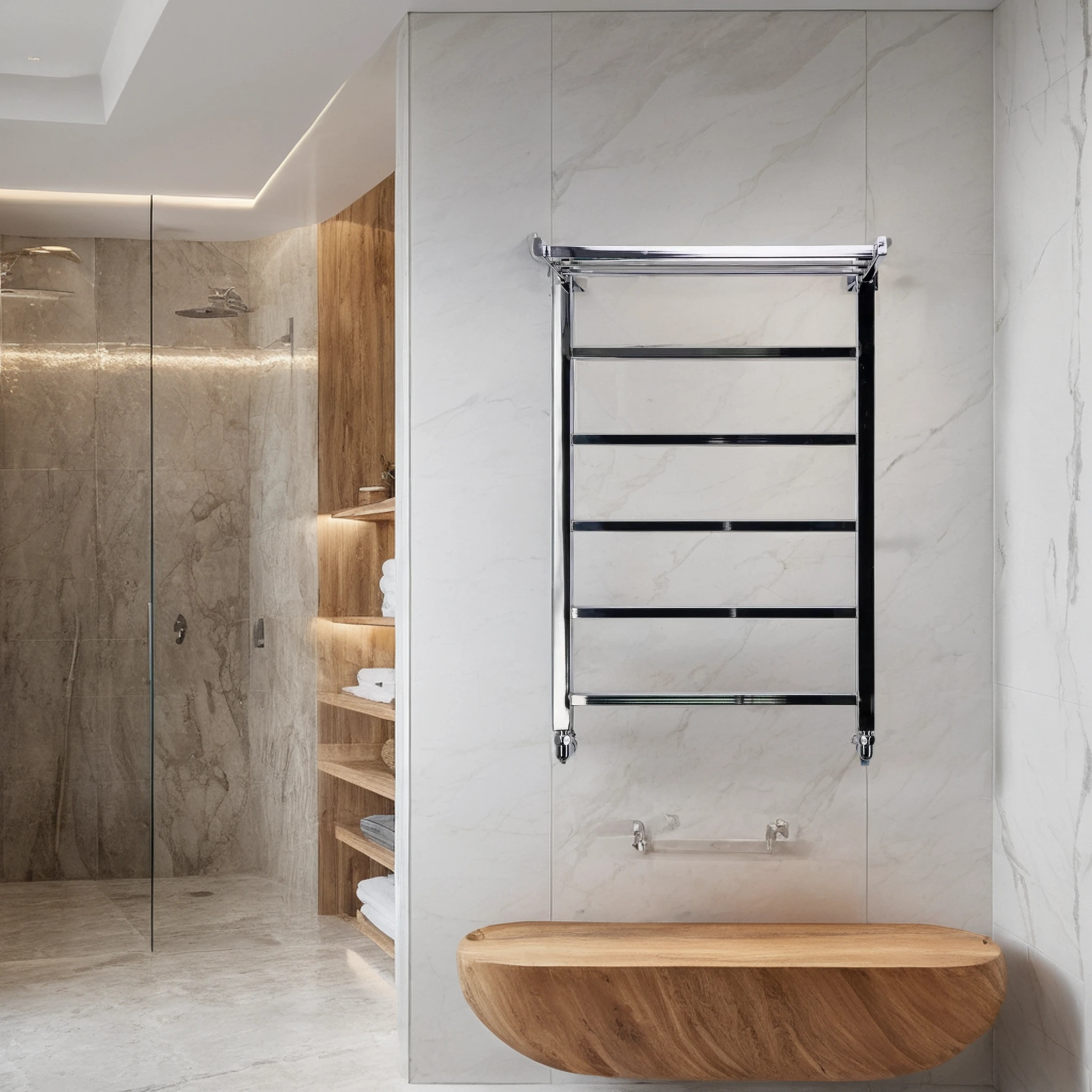 Полотенцесушитель водяной Comfysan Marte-K W-6 80/40 с полкой, хром