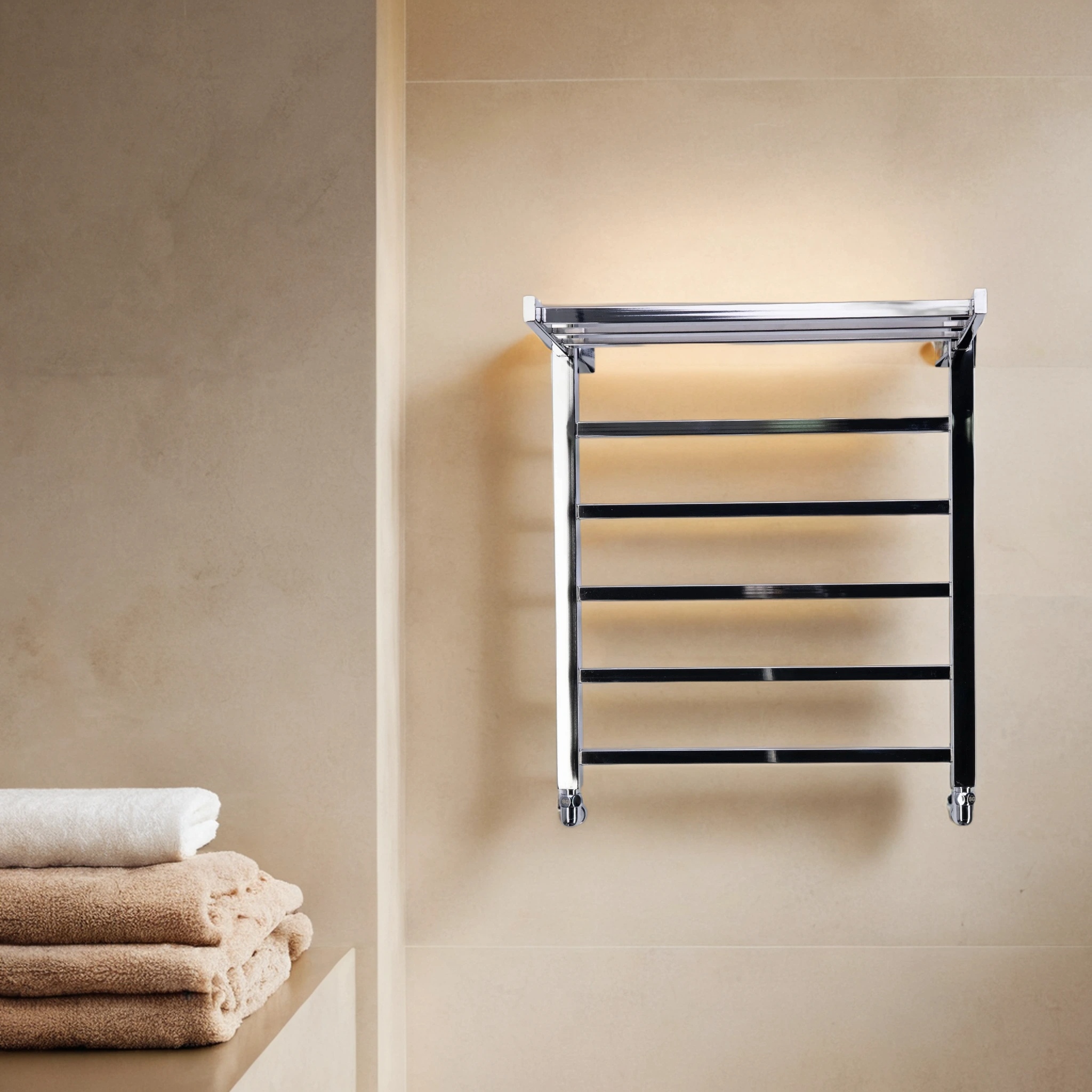 Полотенцесушитель водяной Comfysan Marte-K W-6 60/50 с полкой, хром