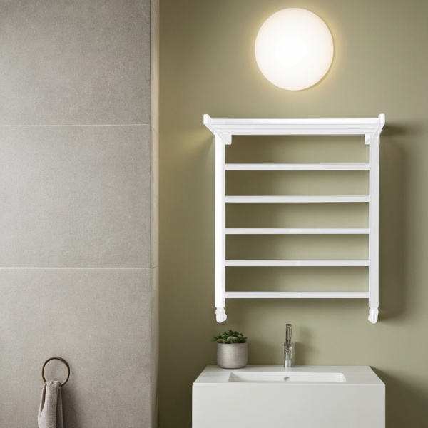 Полотенцесушитель водяной Comfysan Marte-K W-6 60/50 с полкой, белый