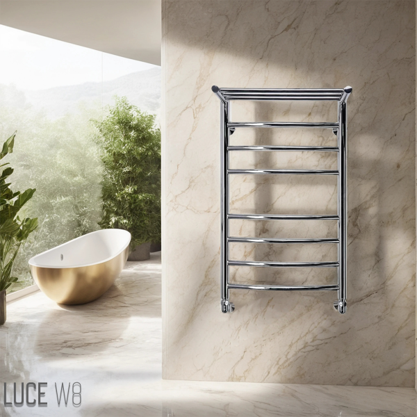 Полотенцесушитель водяной Comfysan Noumi W-8 80/40 с полкой, хром