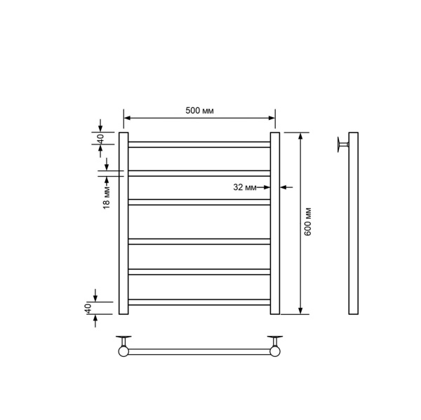 Полотенцесушитель водяной Comfysan Luce W-6 60/50, хром