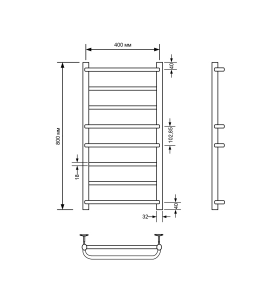 Полотенцесушитель водяной Comfysan Puro W-8 80/40, хром