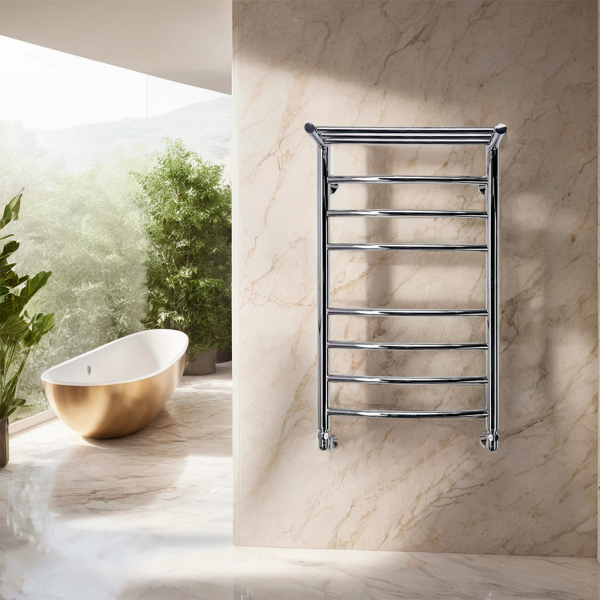 Полотенцесушитель водяной Comfysan Noumi W-8 80/50 с полкой, хром