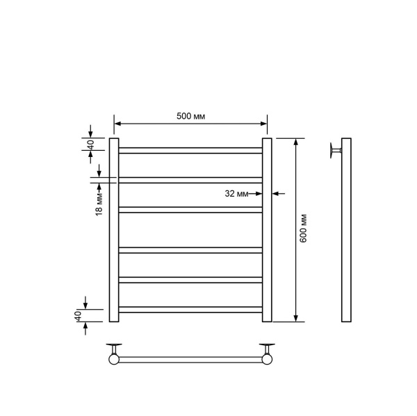 Полотенцесушитель водяной Comfysan Noumi W-6 60/50, белый