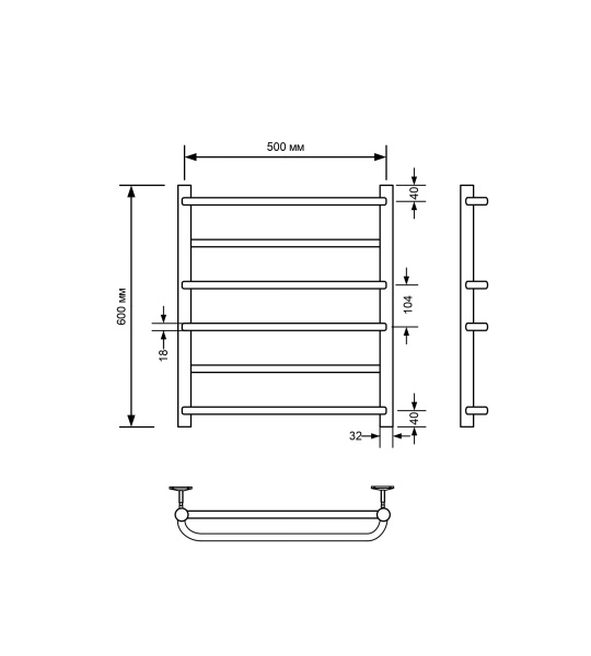 Полотенцесушитель водяной Comfysan Puro W-6 60/50, хром