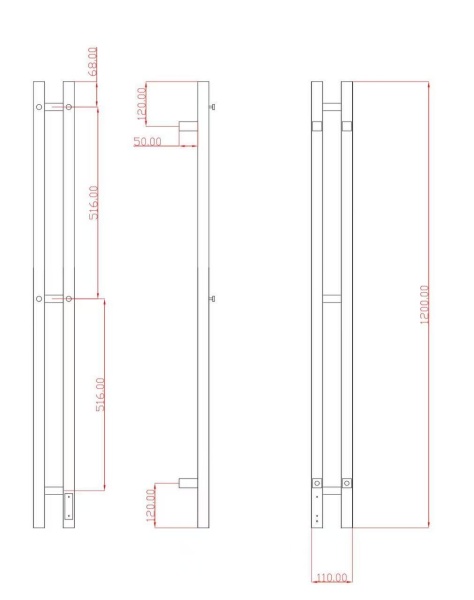 Полотенцесушитель электрический с/т Comfysan Альто-К (Alto-K) EC-2 120/8, брашированная медь, гальва