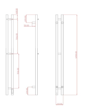 Полотенцесушитель электрический с/т Comfysan Альто-К (Alto-K) EC-2 120/8, никель, гальваника