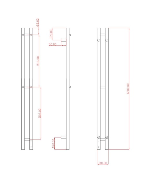 Полотенцесушитель электрический с/т Comfysan Альто (Alto) EC-2 120/8, золото, гальваника