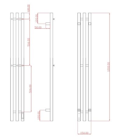 Полотенцесушитель электрический с/т Comfysan Альто-К (Alto-K) EC-3 120/12, никель, гальваника