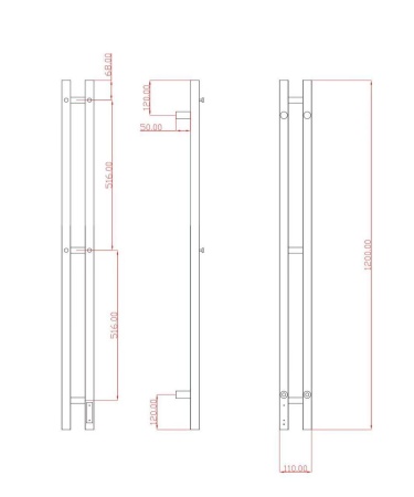 Полотенцесушитель электрический с/т Comfysan Альто (Alto) EC-2 120/8, брашированная медь, гальваника