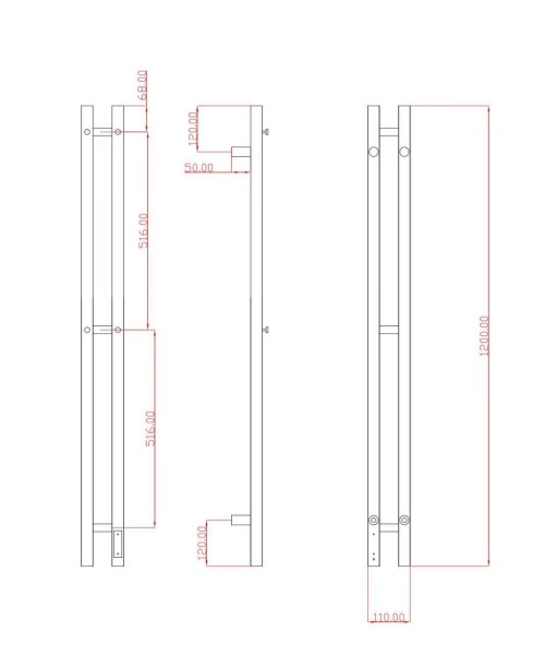 Полотенцесушитель электрический с/т Comfysan Альто (Alto) EC-2 120/8, брашированная медь, гальваника