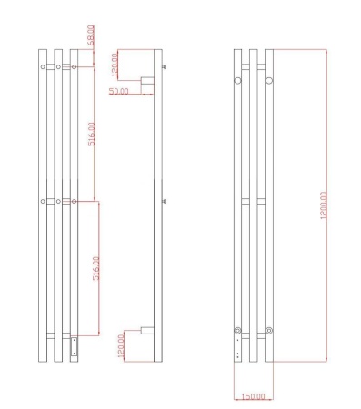 Полотенцесушитель электрический с/т Comfysan Альто (Alto) EC-3 120/12, брашированная медь, гальваник
