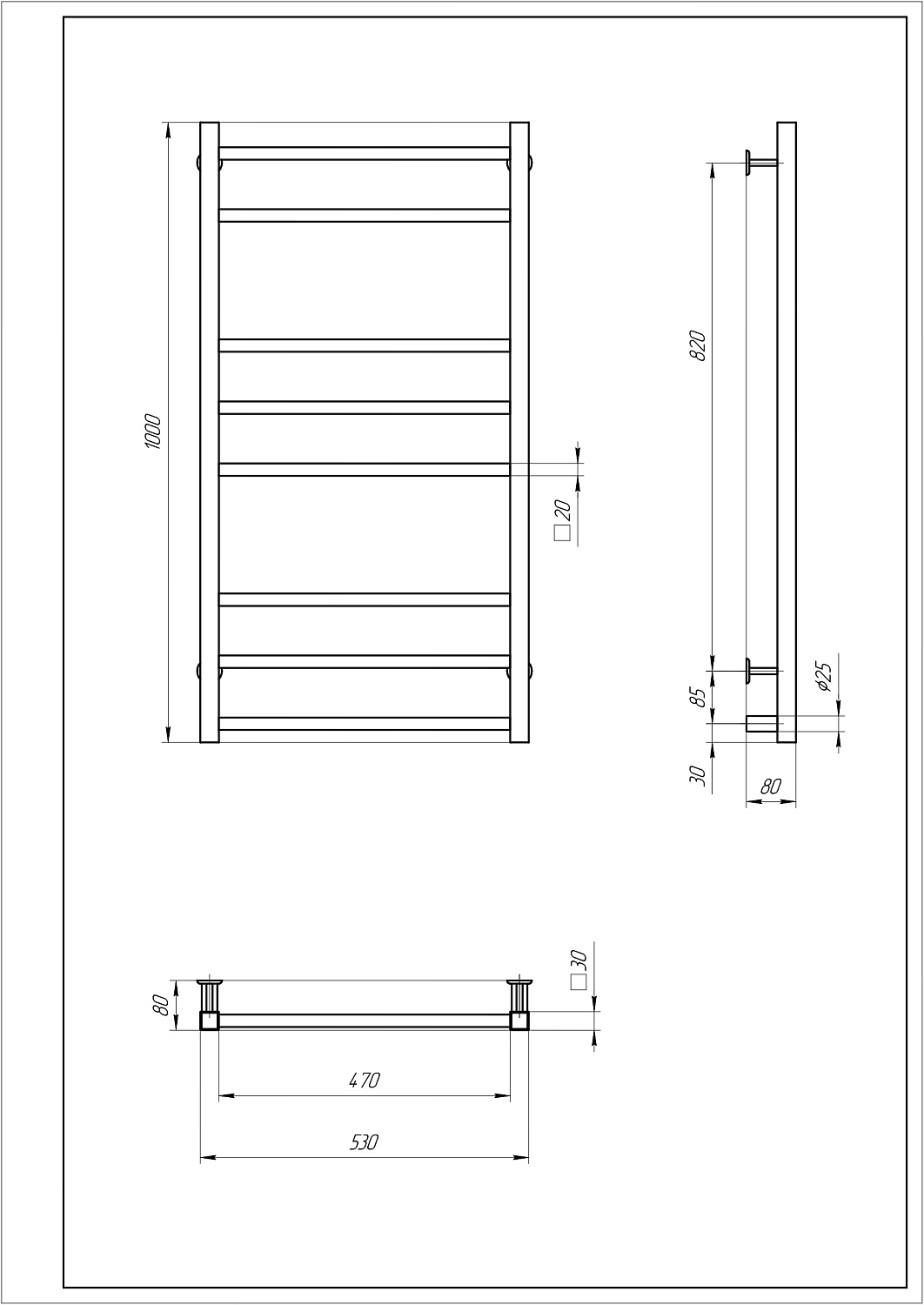 Полотенцесушитель электрический с/т Comfysan Верона-К (Verona-K) EC-8 100/50, матовое золото ЭК